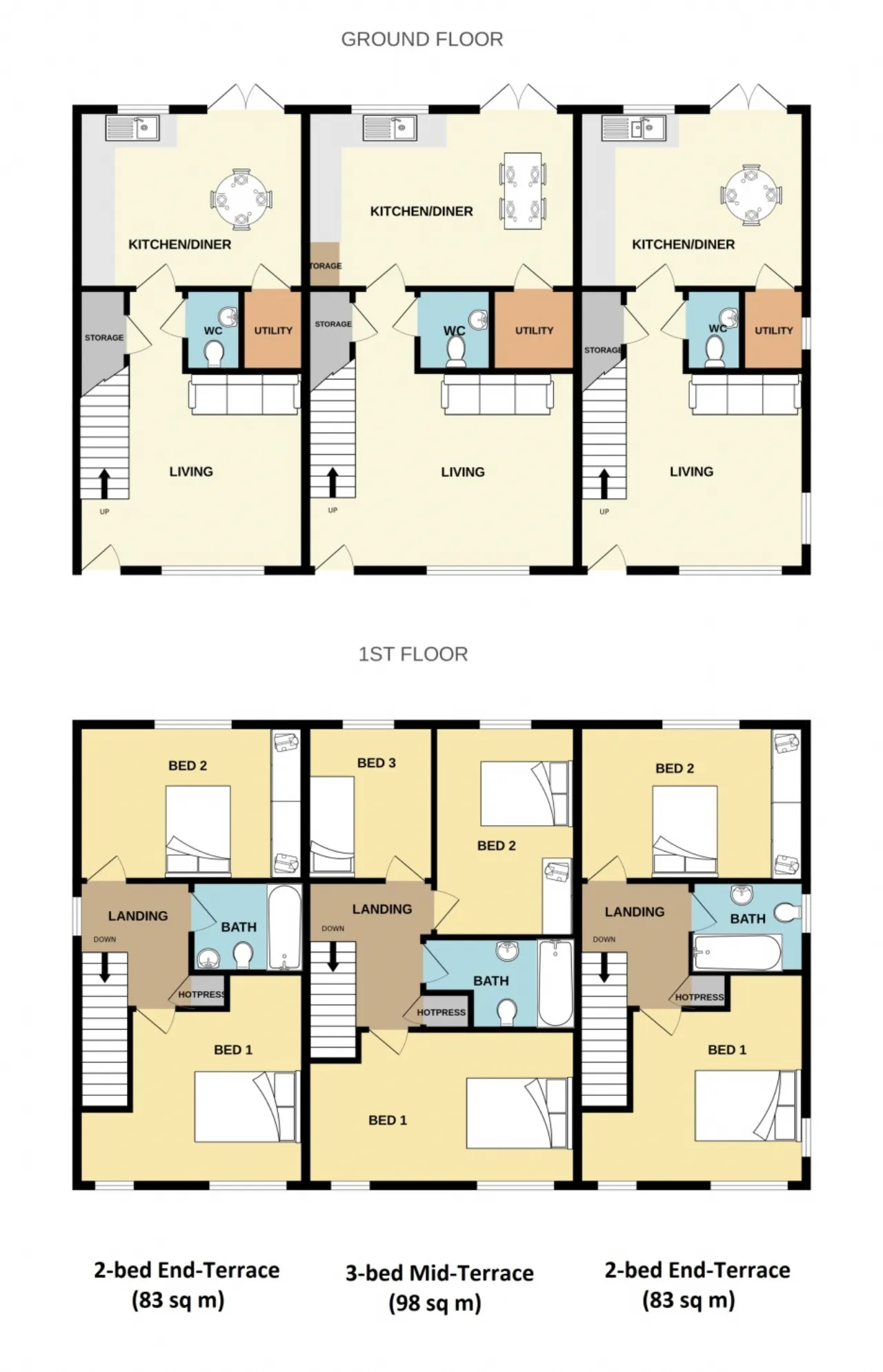 Photo of 3-Bed, Mid-Terrace (98 Sq M), Cois Dara (Phase 3), Tullow Road, Carlow