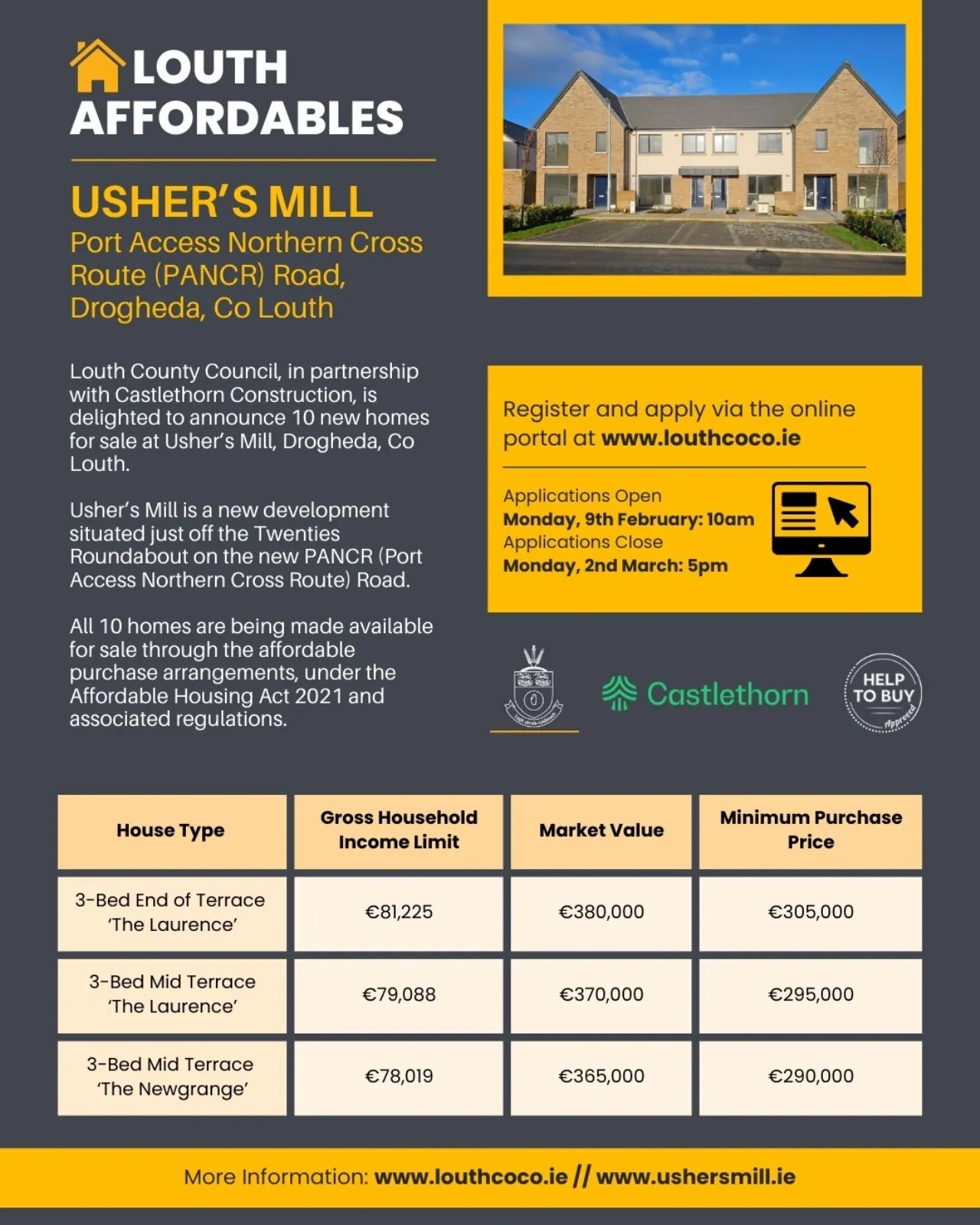 Photo of Ushers Mill - Louth County Council, Affordable Purchase New Homes, Ushers Mill, Drogheda, Co Louth