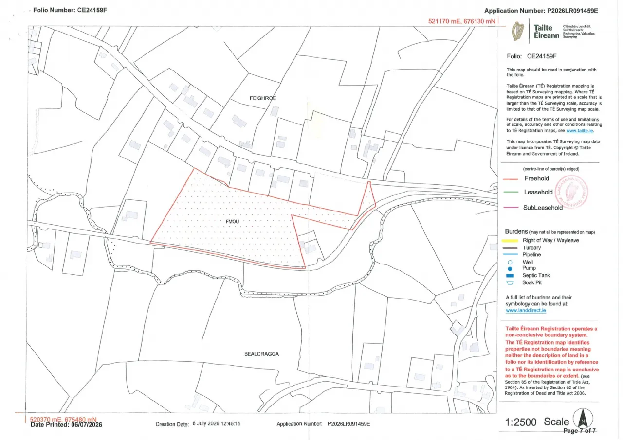 Photo of Land on Bealcragga Road, Folio CE24159F, Connolly, Ennis, Co. Clare.