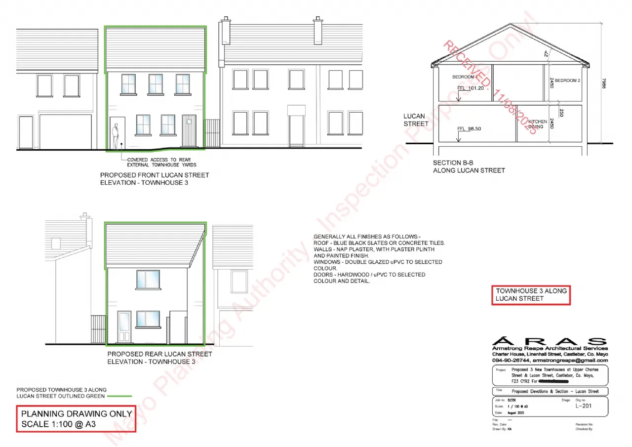 Photo of Development Site, Upper Charles Street / Lucan Street, Castlebar, Co. Mayo, F23 CY92