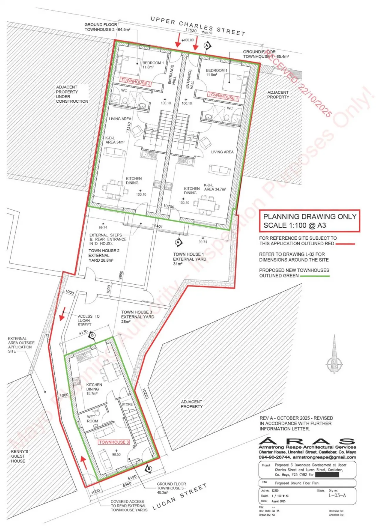 Photo of Development Site, Upper Charles Street / Lucan Street, Castlebar, Co. Mayo, F23 CY92
