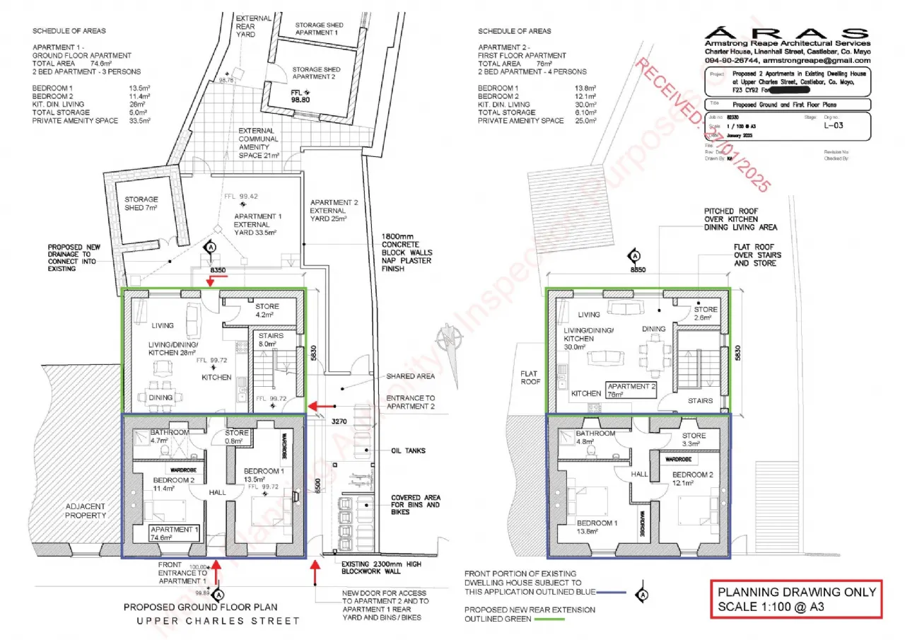 Photo of Development Site, Upper Charles Street / Lucan Street, Castlebar, Co. Mayo, F23 CY92