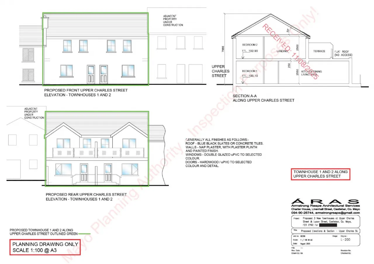 Photo of Development Site, Upper Charles Street / Lucan Street, Castlebar, Co. Mayo, F23 CY92